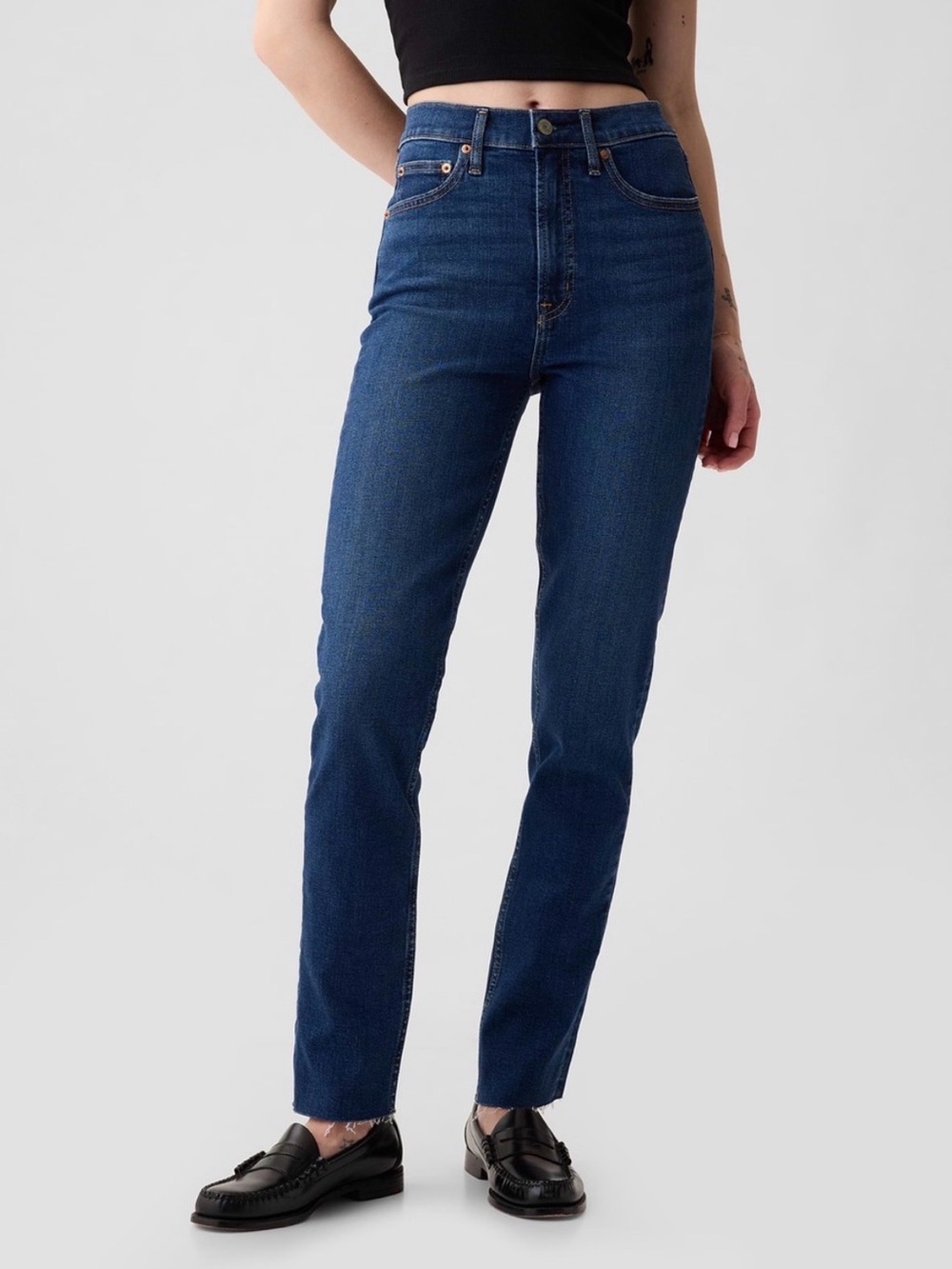 GAP High-Rise Vintage Slim Women's Jeans - Dark Blue, size 8 short